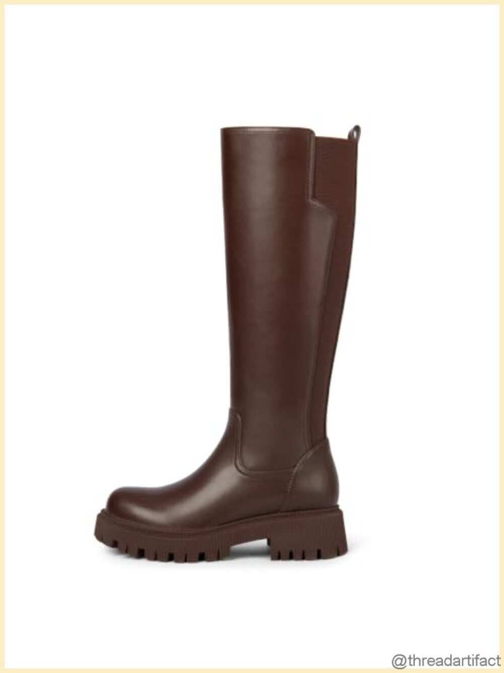 Women's Knee High Platform Boots Faux Leather Stretch Side Zipper Block Heel